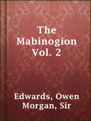 cover image of The Mabinogion Vol. 2